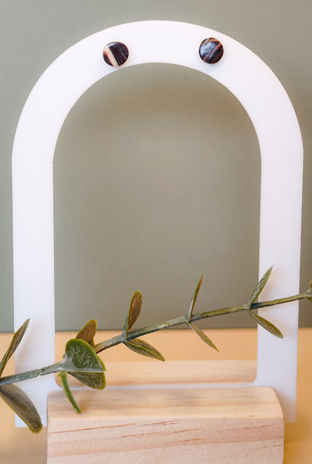 Mocha Marble - Mini Marble stud