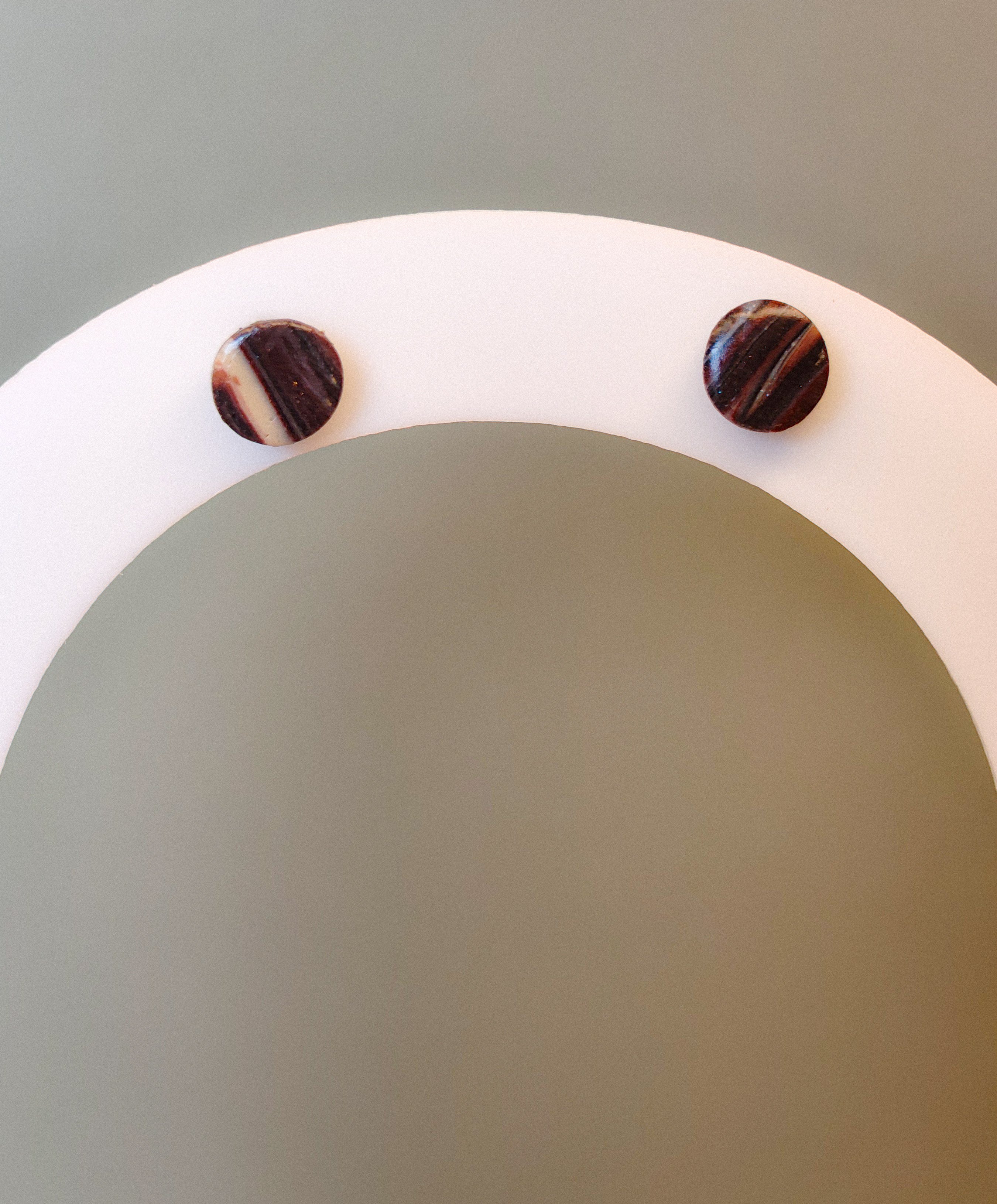 Mocha Marble - Mini Marble stud