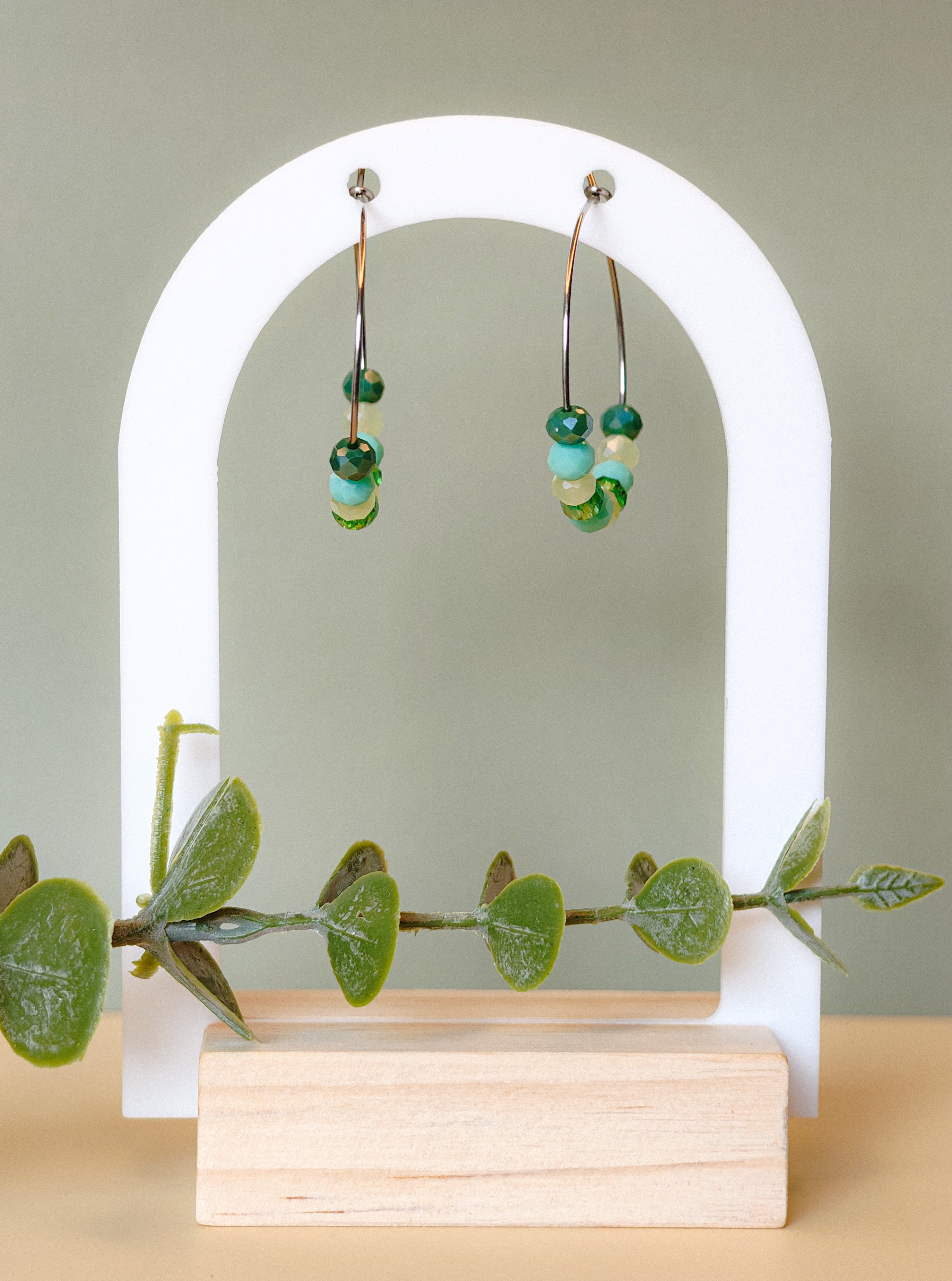 Golden Thread - Beaded Curve - Earrings