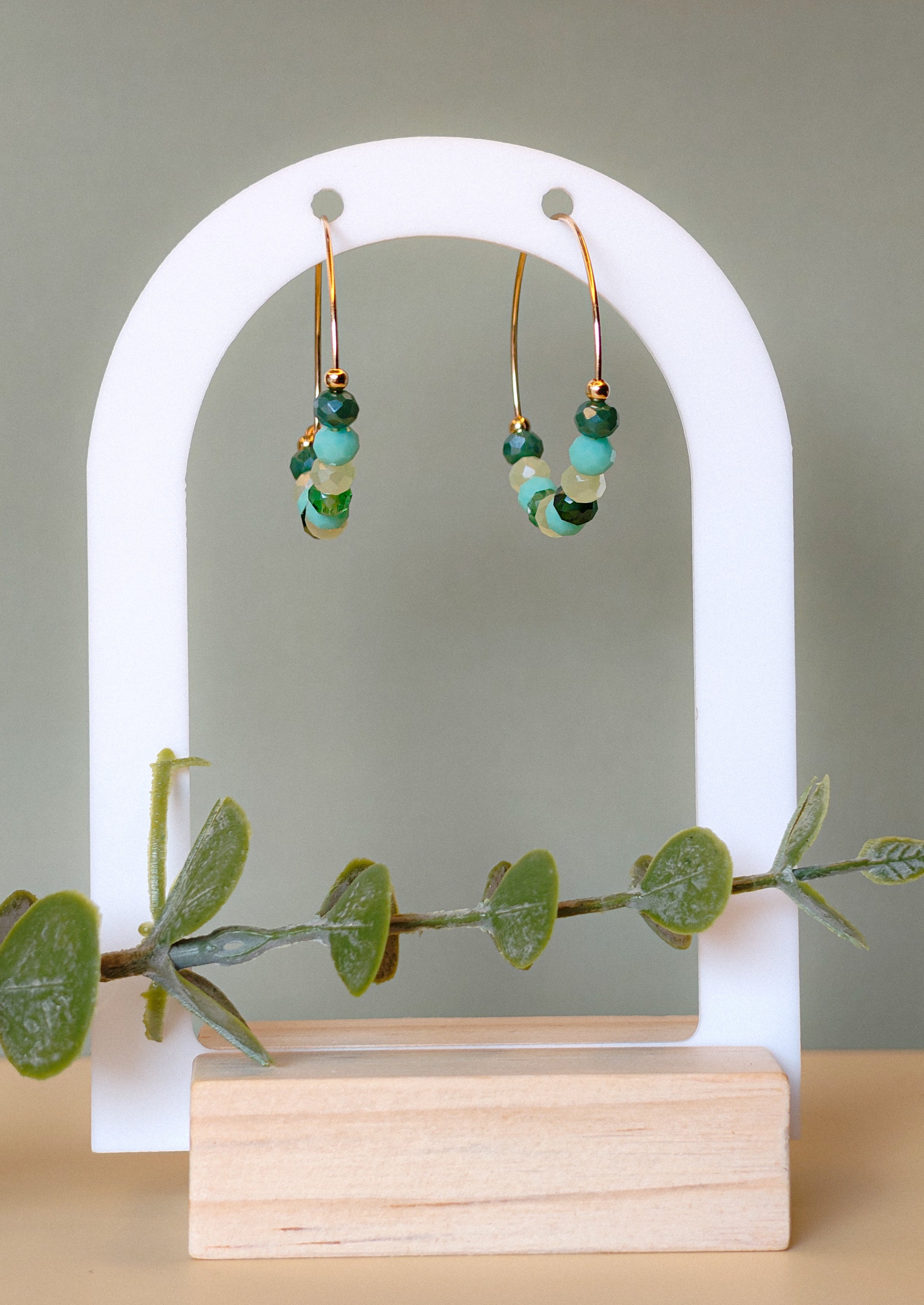Golden Thread - Beaded Curve - Earrings