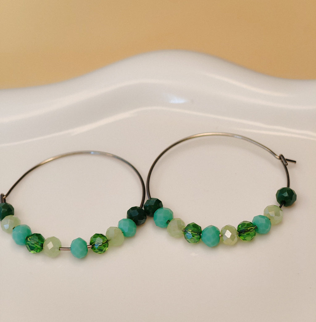 Golden Thread - Beaded Curve - Earrings