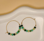 Golden Thread - Beaded Curve - Earrings
