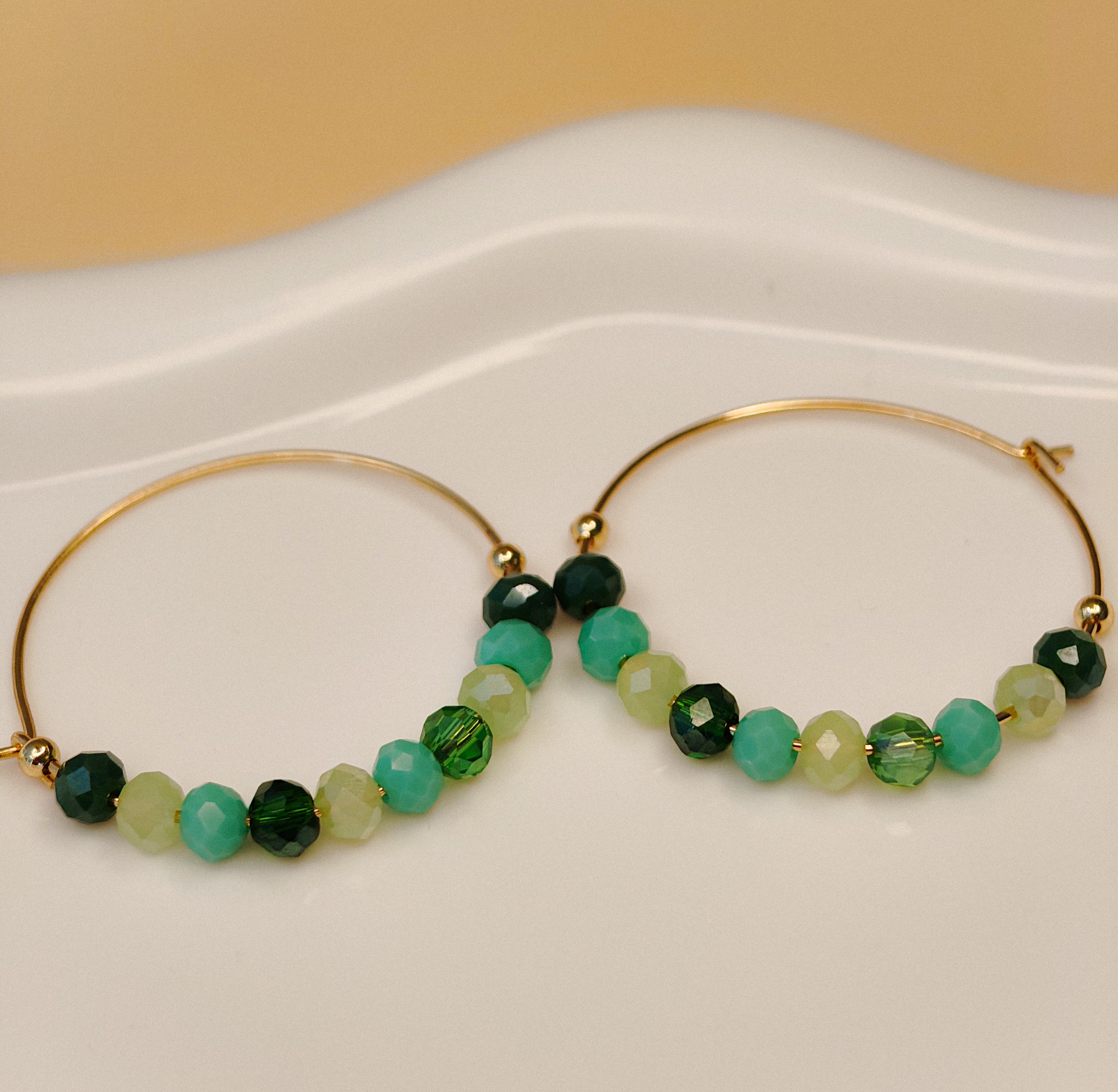 Golden Thread - Beaded Curve - Earrings