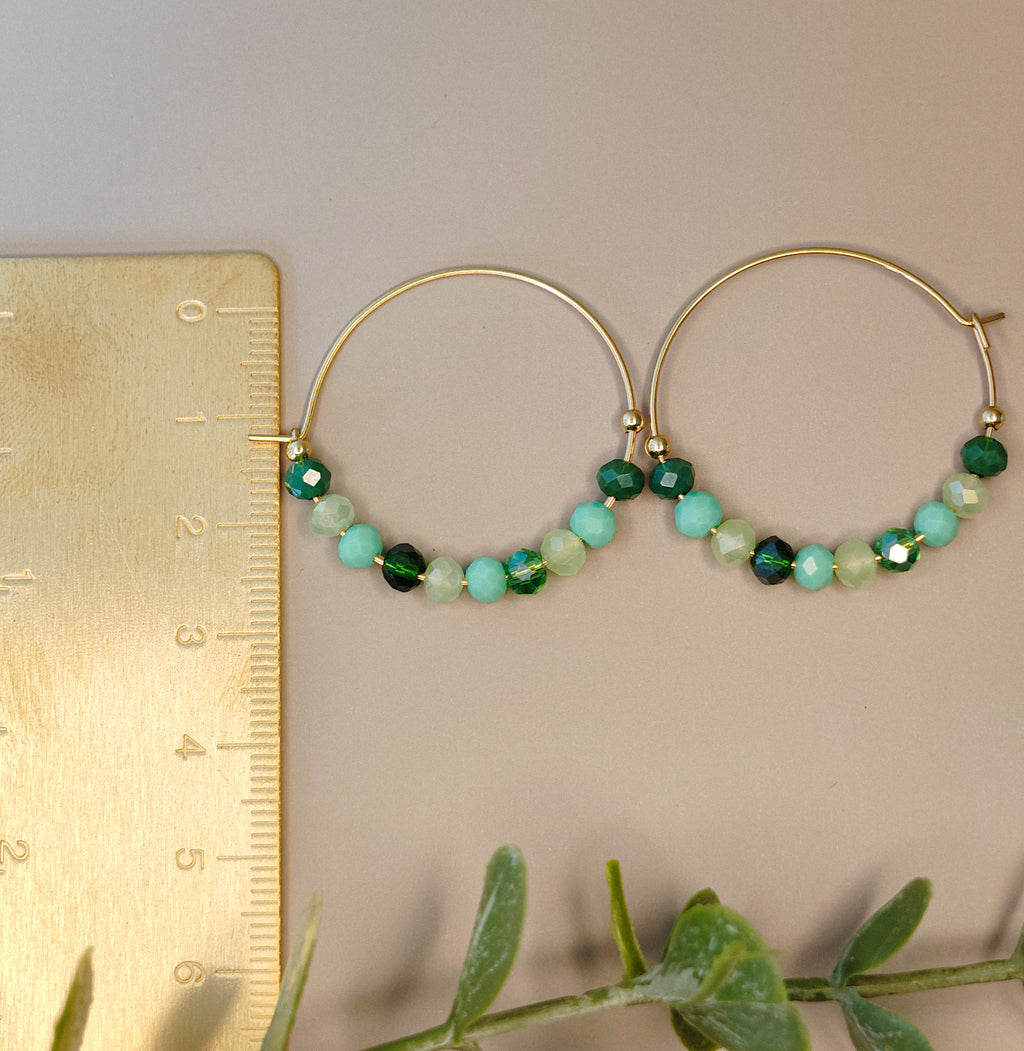 Golden Thread - Beaded Curve - Earrings