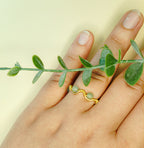Golden Thread - Wave - Light Green - Ring
