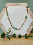 Golden Thraed - Cluster - Light Green - Necklace