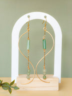 Golden Thread - Wave - Light Green - Earrings