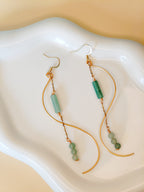 Golden Thread - Wave - Light Green - Earrings