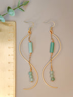 Golden Thread - Wave - Light Green - Earrings