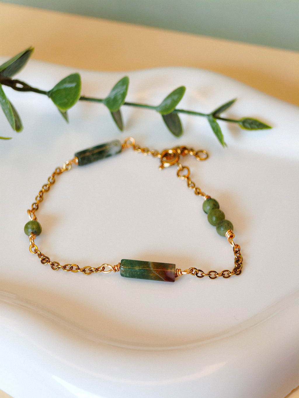 Golden Thread - Cluster - Green - Bracelet