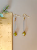 Golden Thread - Drop - Green - Earrings