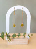 Golden Thread - Drop - Green - Earrings