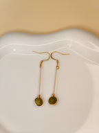 Golden Thread - Drop - Green - Earrings