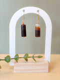 Golden Thread - Bar - Brown - Earrings