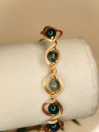 Golden Thread – Double Wave – Dark Green - Bracelet