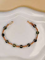 Golden Thread – Double Wave – Dark Green - Bracelet