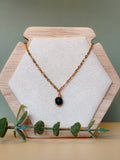 Golden Thread - Drop - Dark Green - Necklace