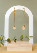 Golden Thread - Drop - White - Earrings