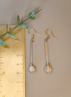Golden Thread - Drop - White - Earrings